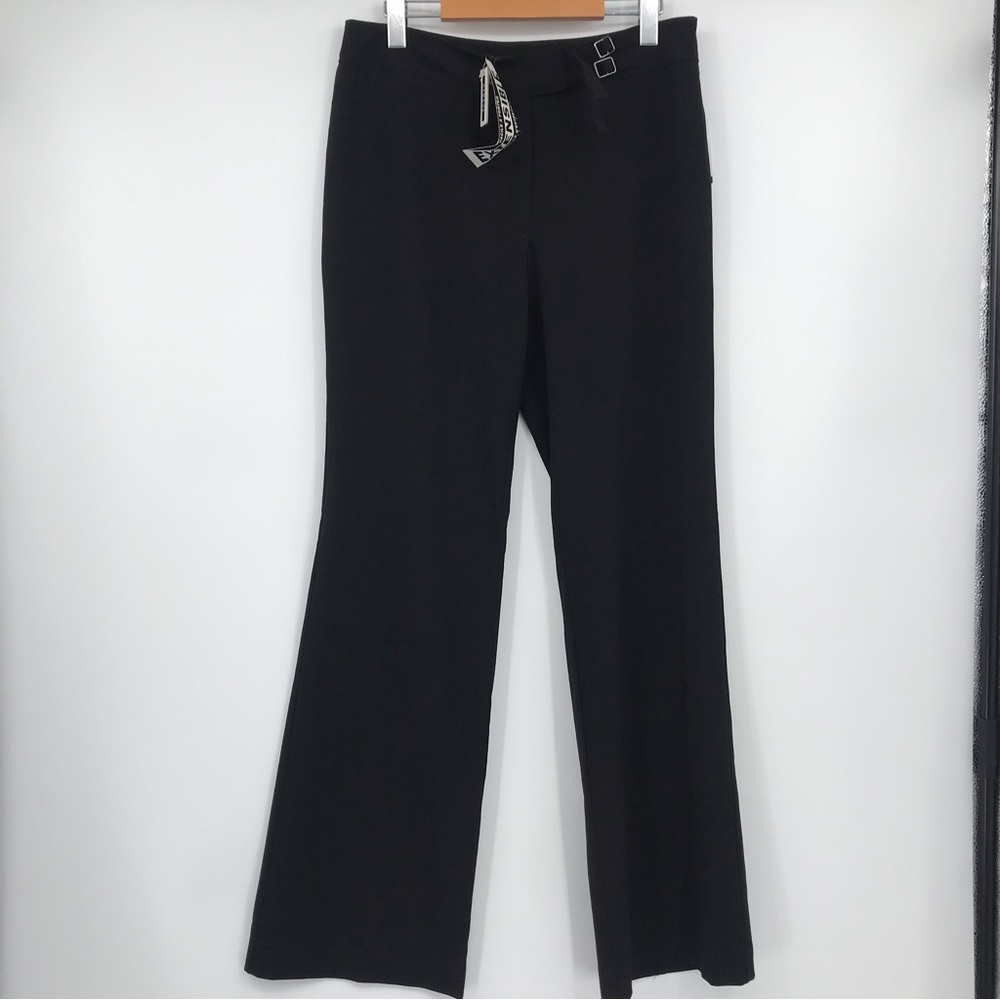 NWT George Black Dress Pants Size 10 Waistband Buckle Detail